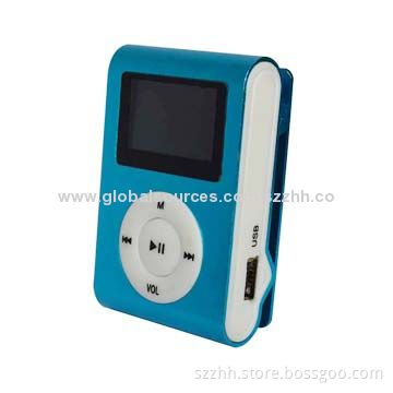 Clip MP3 player, with OLED display, FM radio, built-in Li-ion battery